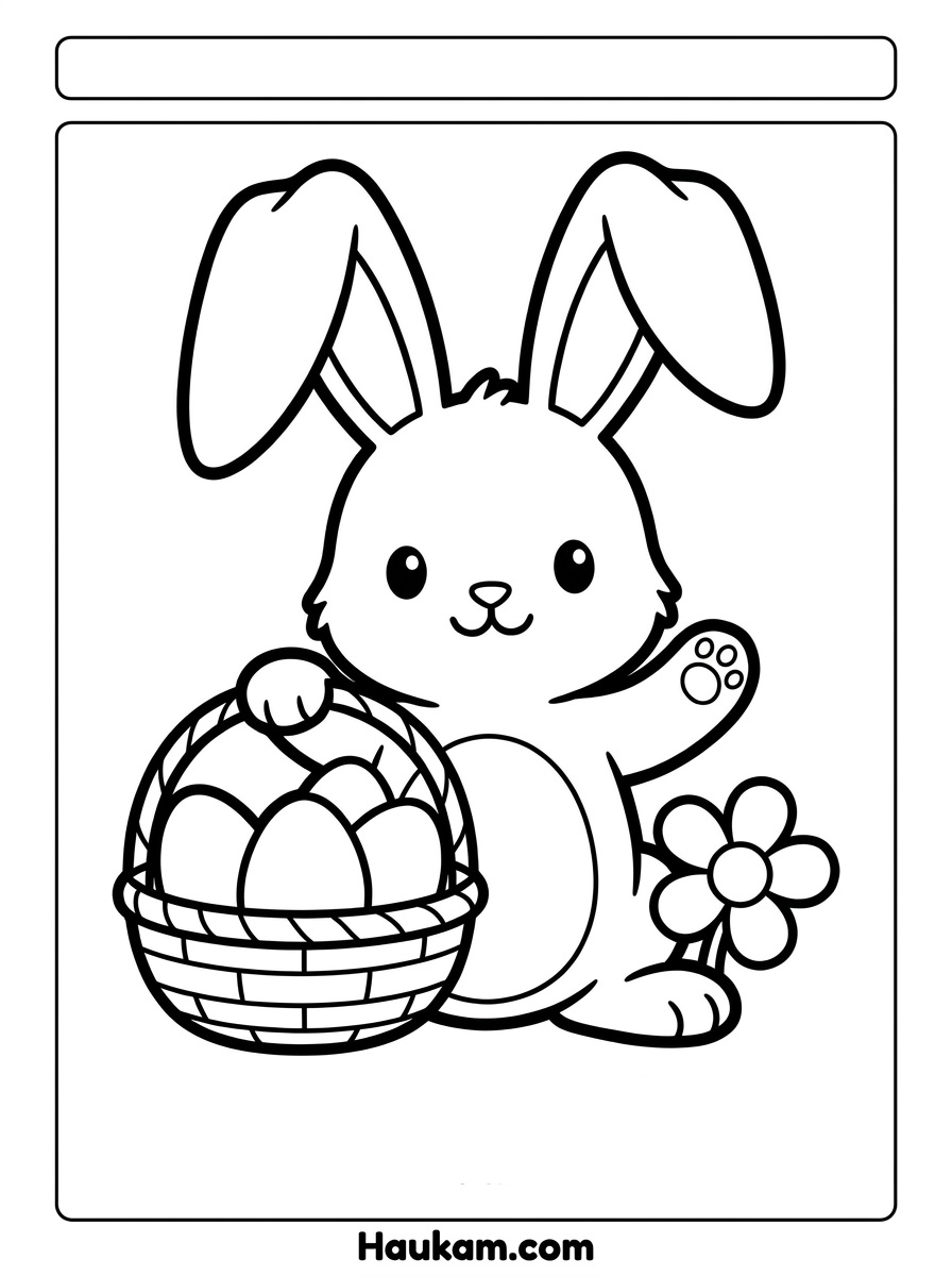 Osterhase Malvorlagen zum Ausdrucken: 5 süße Ausmalbilder 1 Osterhase Malvorlage zum Ausdrucken – süßer Hase mit Eierkorb, Ausmalbild für Kinder