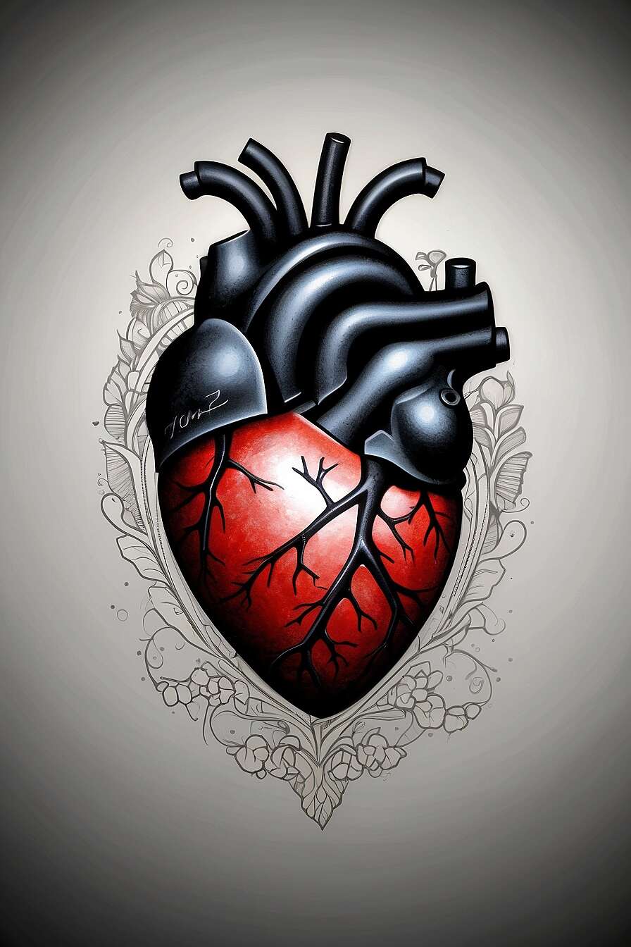 Anatomical Heart Tattoo