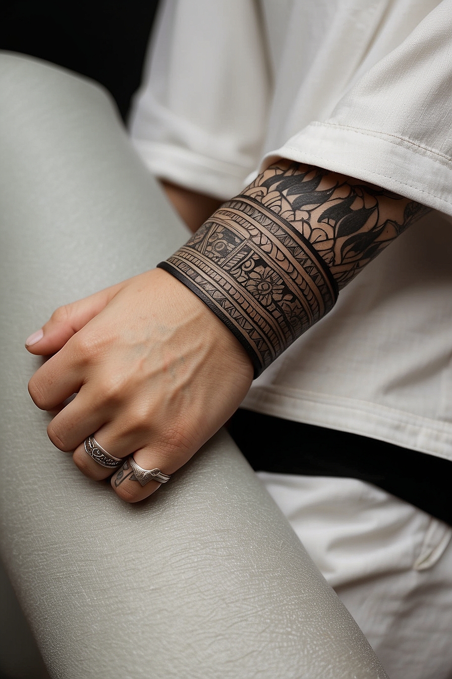 Color Theory in Wrist Hand Band Tattoos