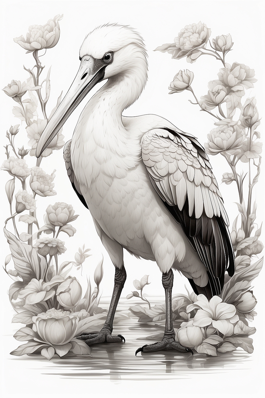 Discover the Joy of Coloring Spoonbill Birds