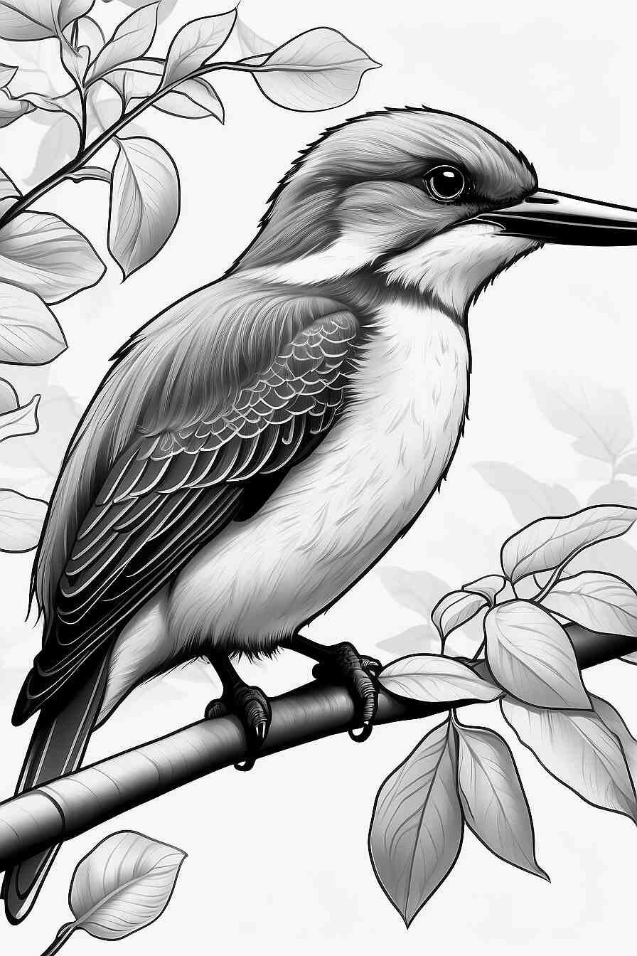 Kingfisher Birds Coloring Pages