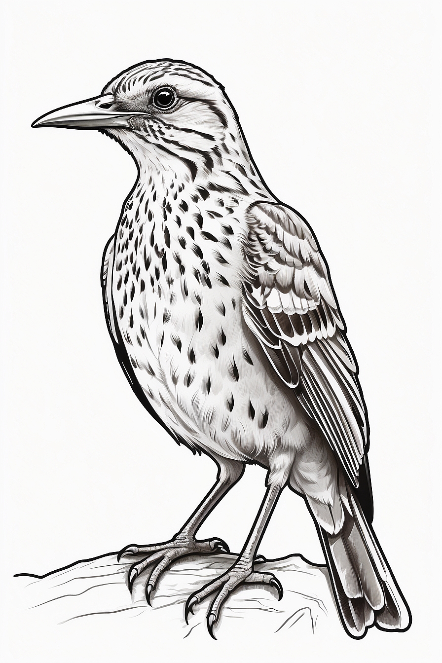 Realistic Brown Thrasher Bird