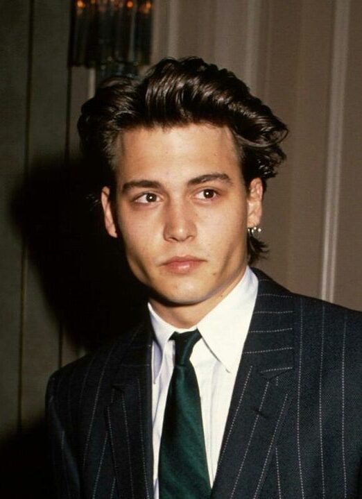 Slick back hairstyle in the style of the 90s