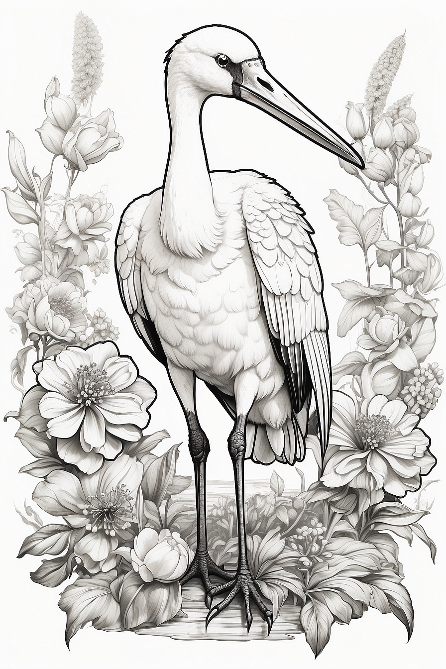 The Variety of Spoonbill Birds Coloring Pages Available