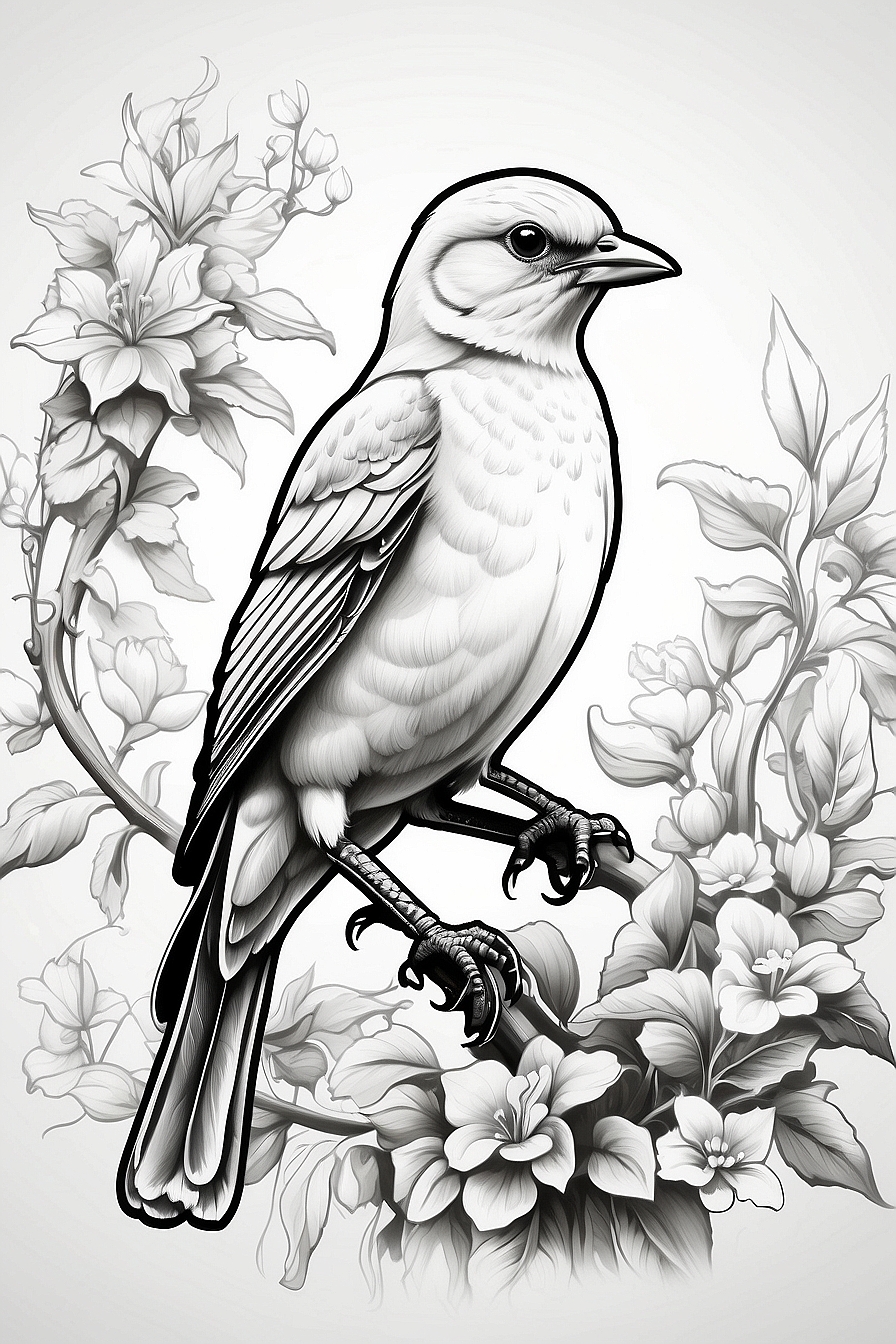 Themed Nightingale Coloring Pages for Every Occasion