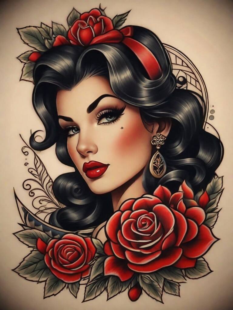 Traditional Pin-up Tattoo