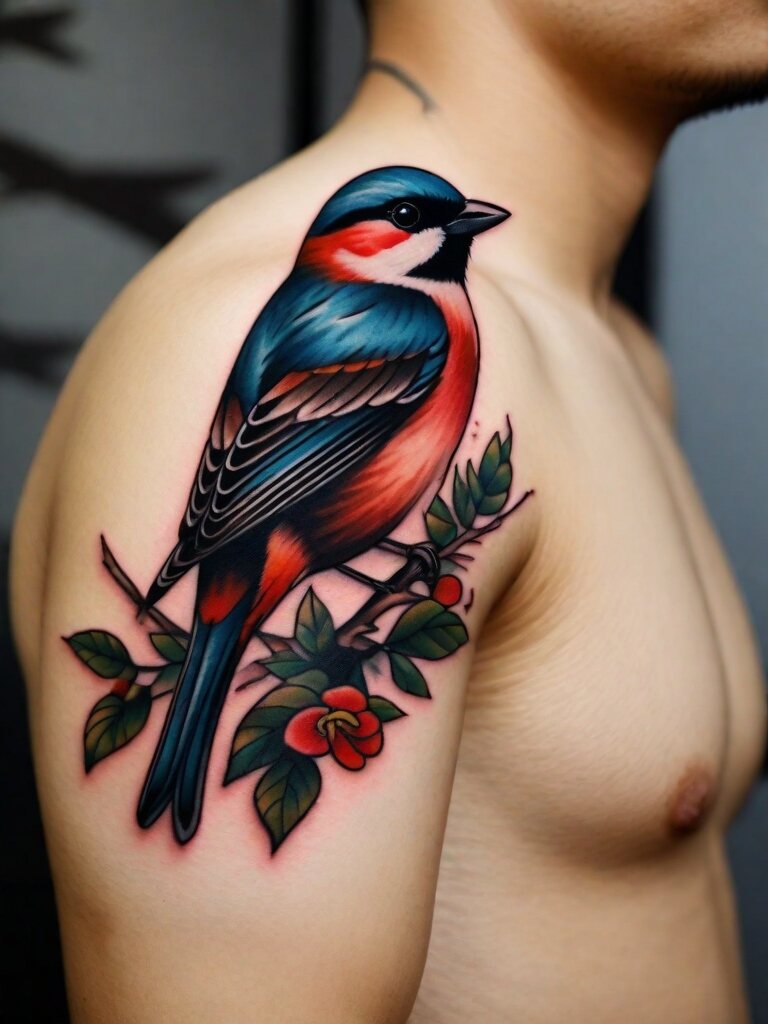 Traditional Sparrow Tattoo