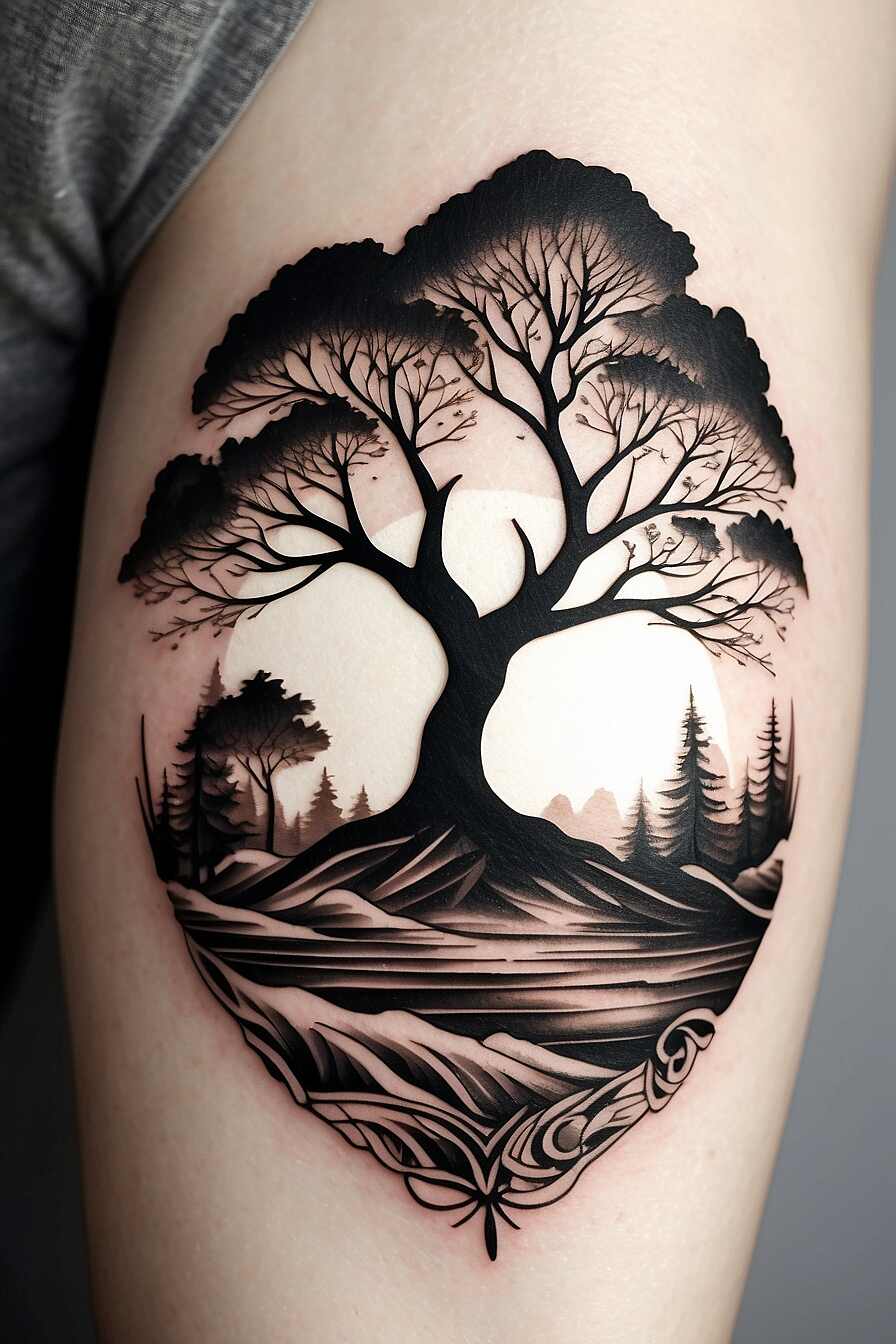 Tree Silhouette Tattoo