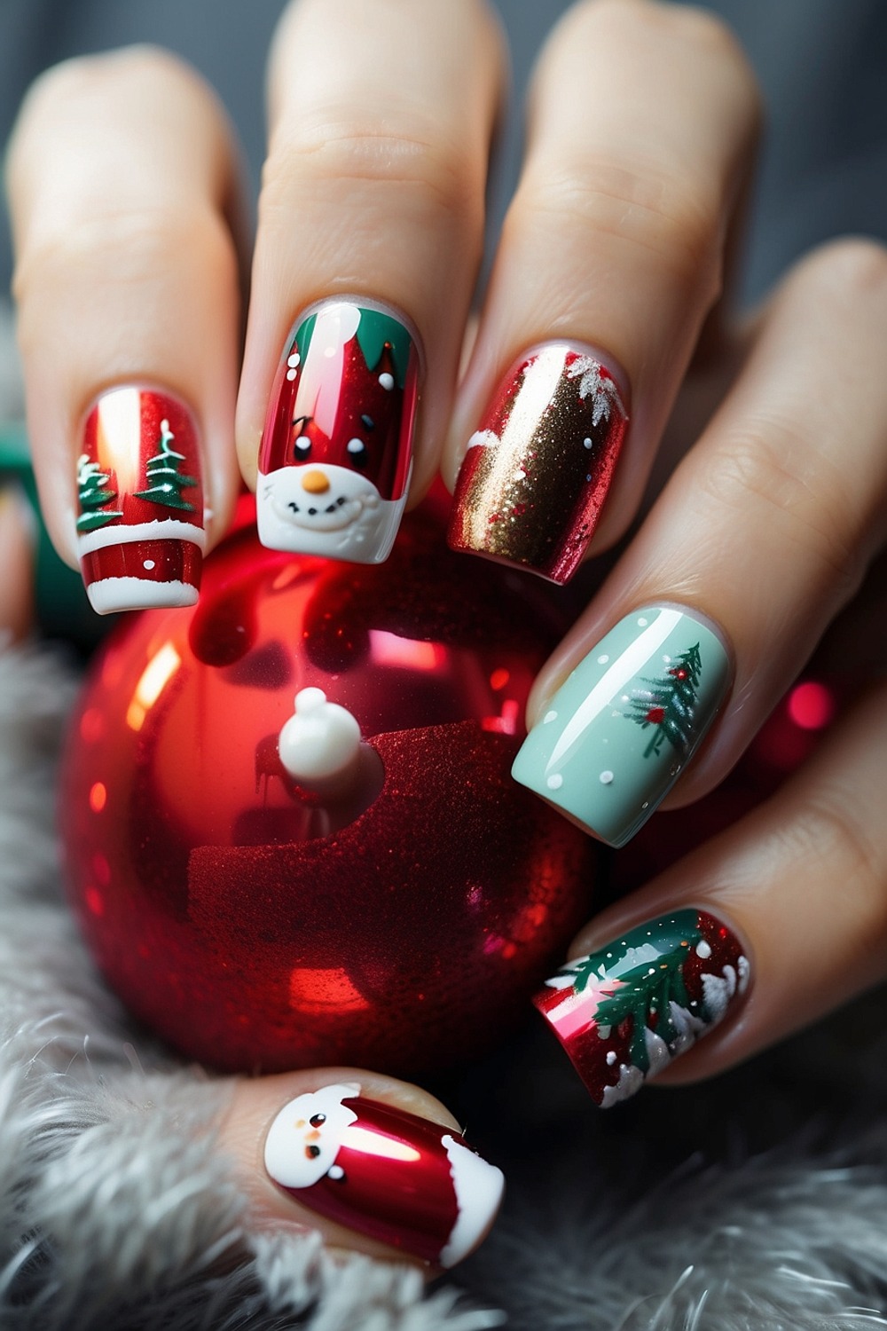 3D Nail Art Adding Dimension to Your Christmas Manicure