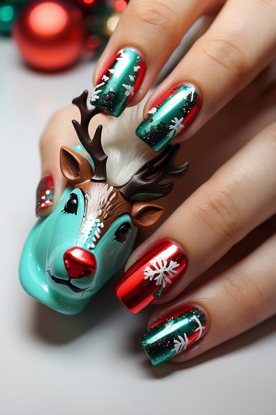 Fun and Easy Reindeer Nail Art for Beginners