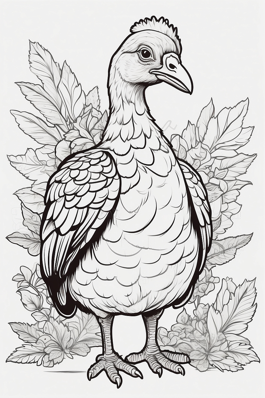 Happy Turkey Coloring Page