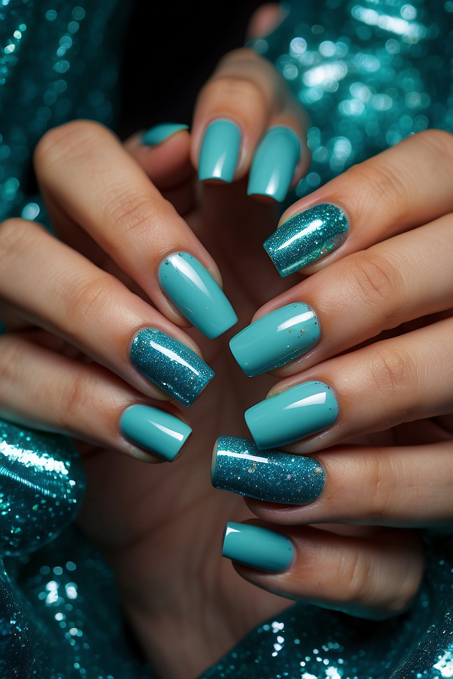 Leonardo Vision XL Achieve the Perfect Turquoise Glitter Nails 5