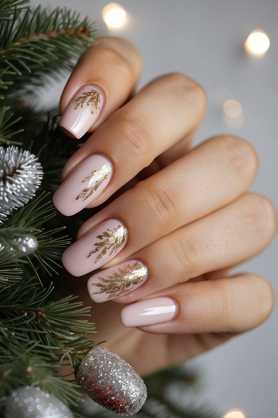 Step-by-Step Tutorial for Minimalist Christmas Tree Accent Nails