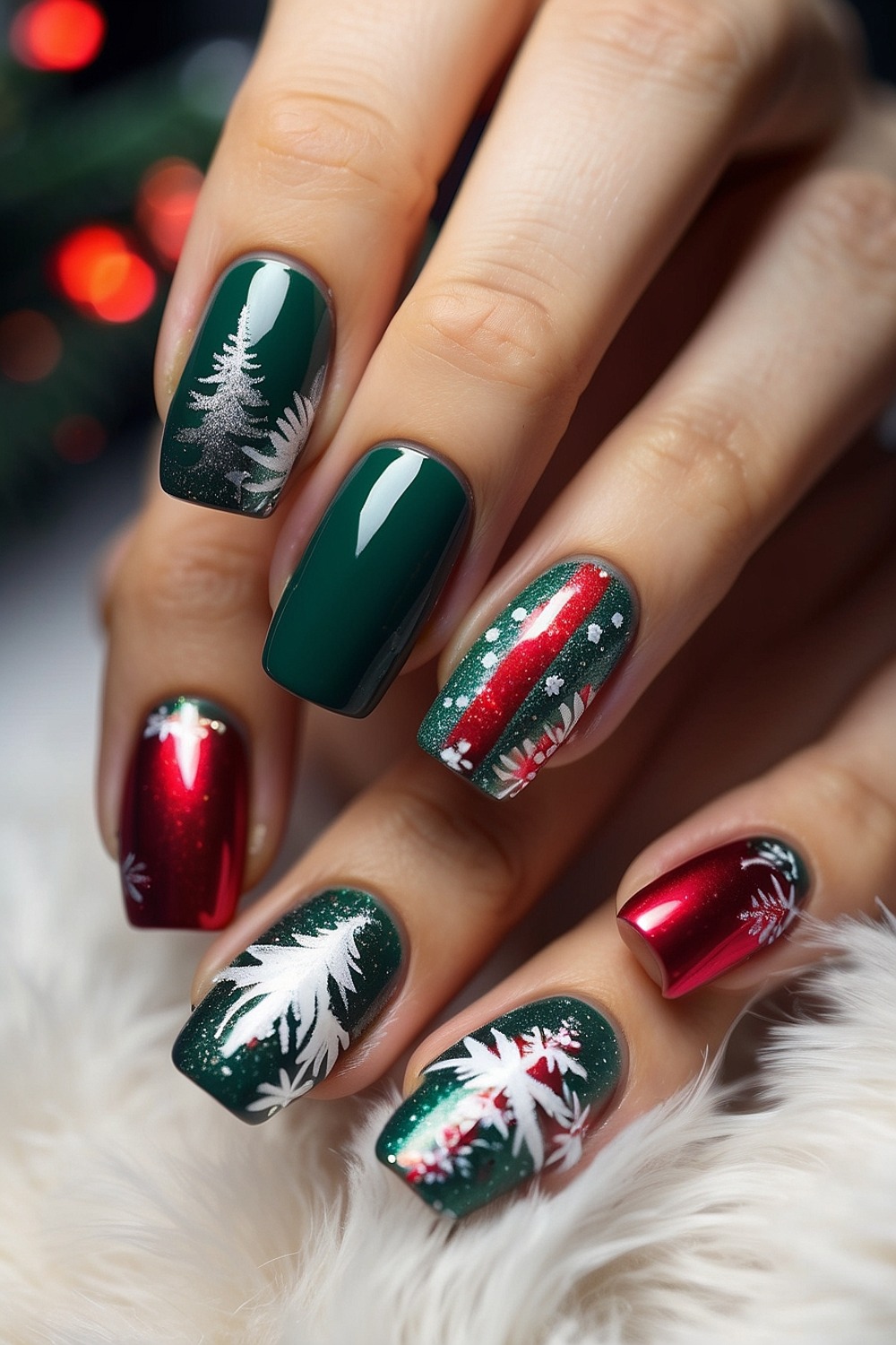 Snowflakes and Stars Delicate Nail Art for the Season