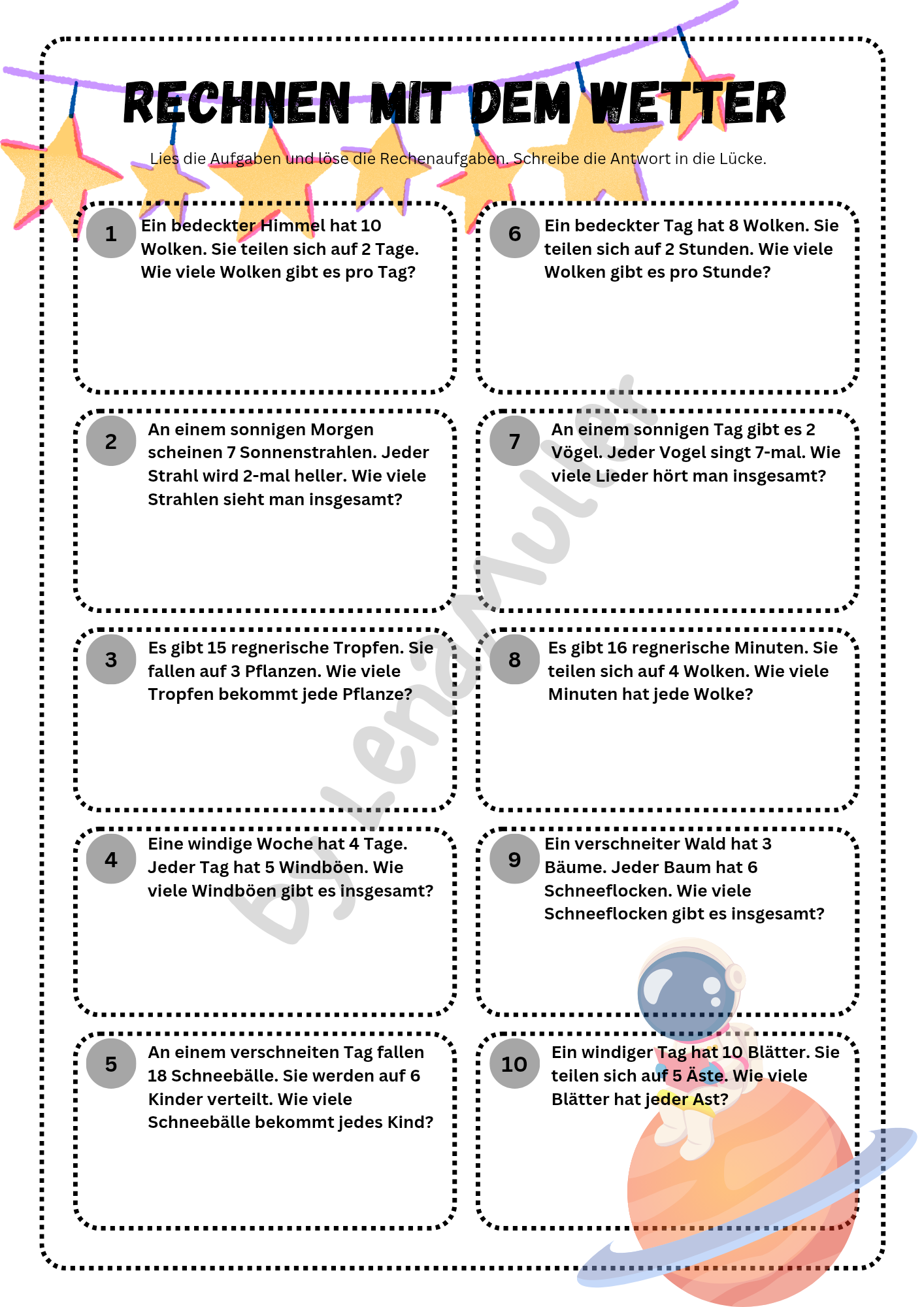 Copy of Grade 4 Maths Problem Solving Word Problems Worksheet in